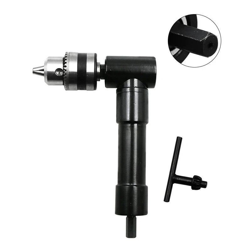 90-Degree Right Angle Drill Adapter - Aluminum Chuck