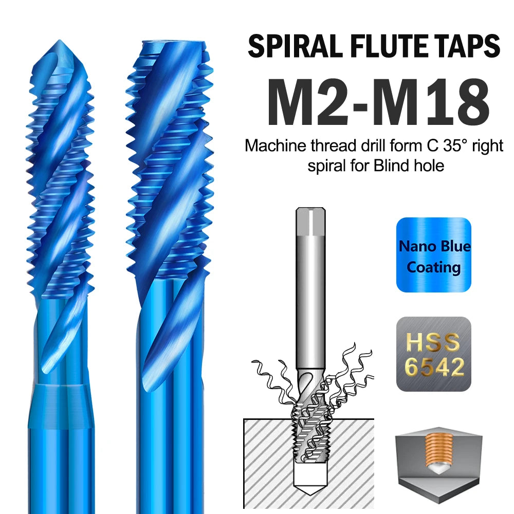 Spiral flute HSS metric thread tap - image 3 of 8