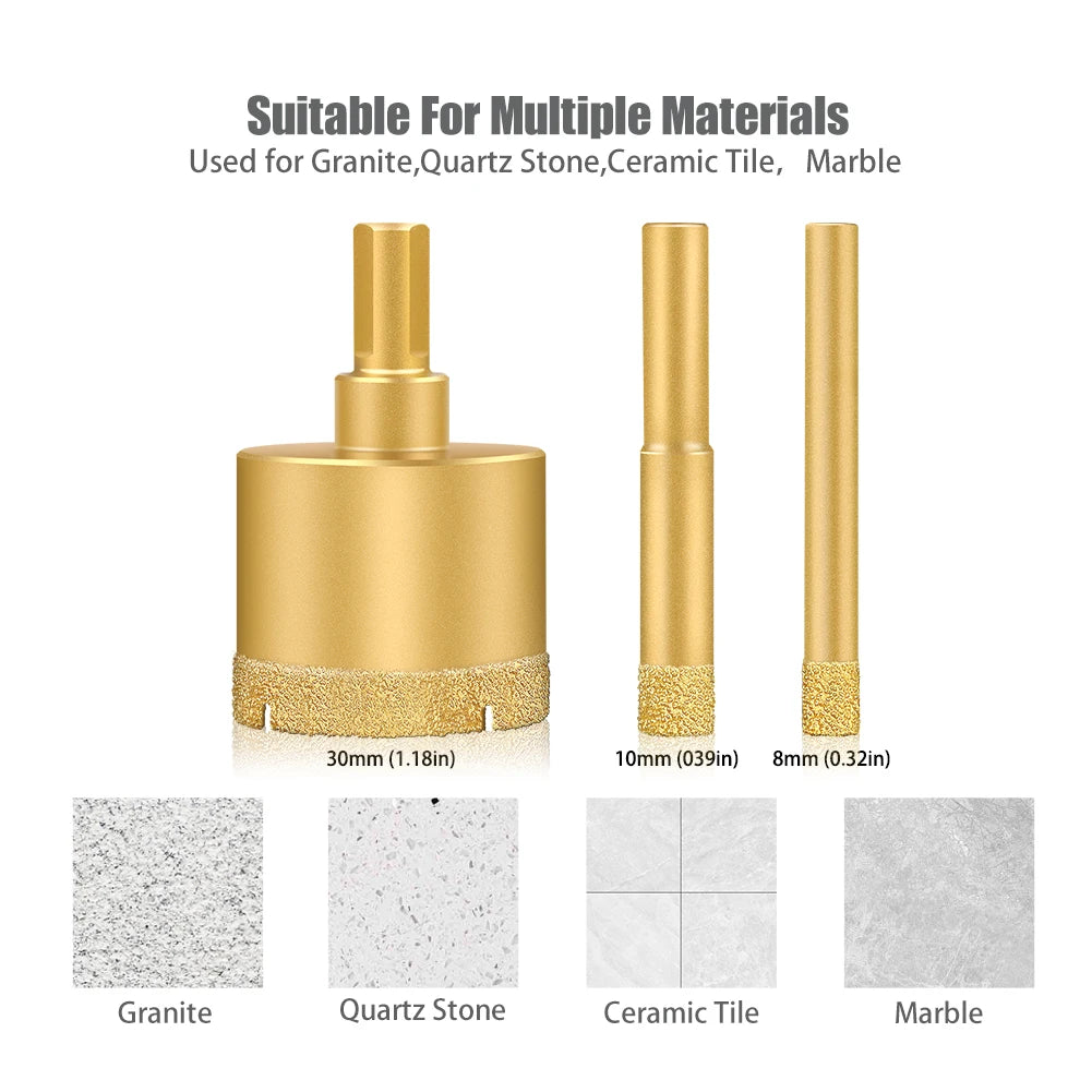 Diamond hole saw drill bit for tile, glass and marble - image 4 of 42