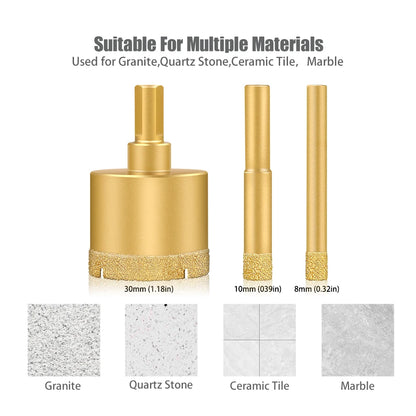 Diamond hole saw drill bit for tile, glass and marble - image 4 of 42