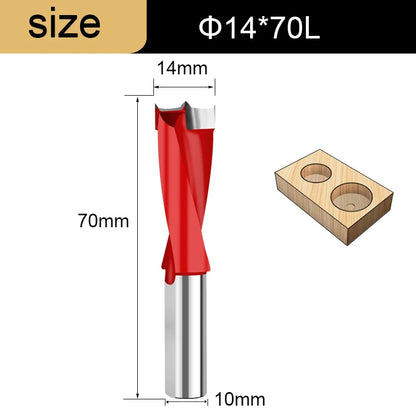 Gang Drill Bit for Wood - 10mm Shank, 70mm Long, Left & Right Rotation