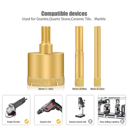 Diamond hole saw drill bit for tile, glass and marble - image 3 of 42