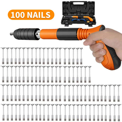 Manual Nail Gun with 100 Nails - Low-Noise, Wall Fastening