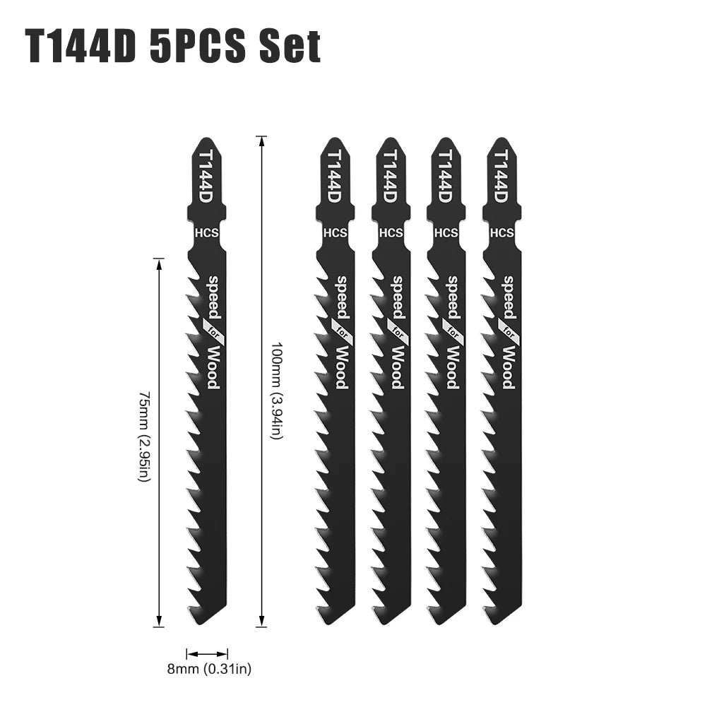 T-Shank Jigsaw Blade Set - HCS Blades for Wood, Metal & Plastic