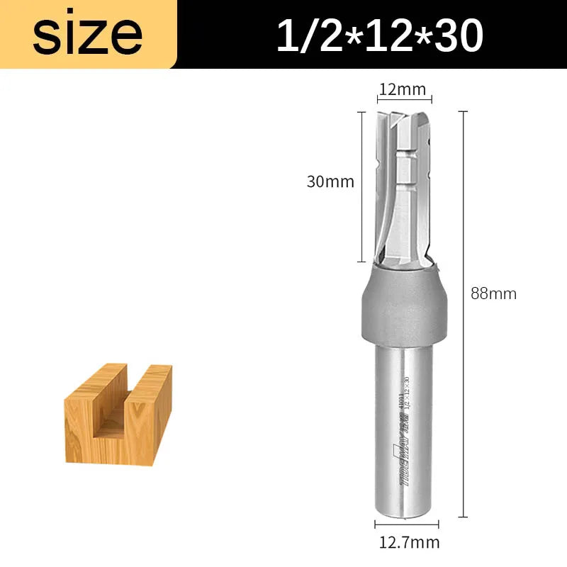 1/2in Shank 3-Flute Straight Router Bit - TCT Trimming & Slotting End Mill