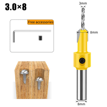Woodworking Countersink Drill Bit – 8mm/12mm Alloy Step Drill