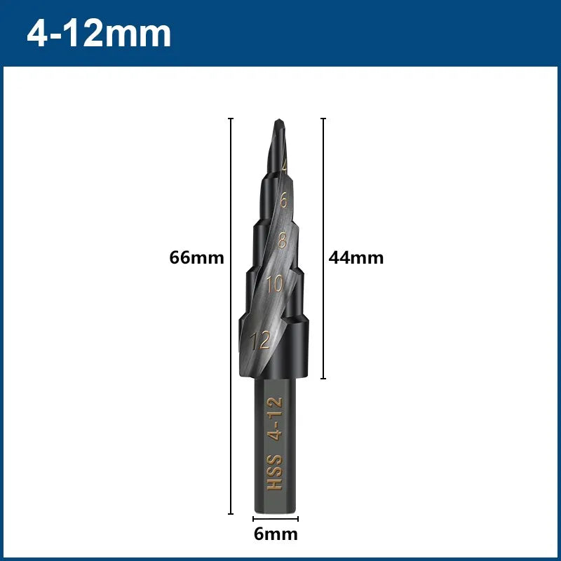 Nitride coated HSS step drill bit set - view 7