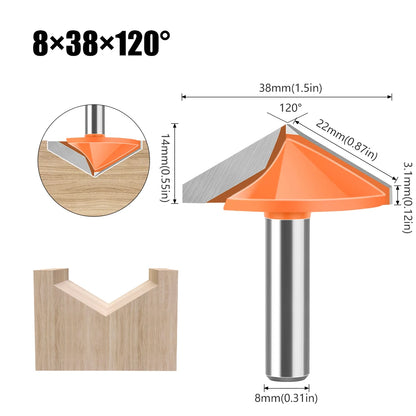 8mm shank V-groove router bit - image 8 of 16