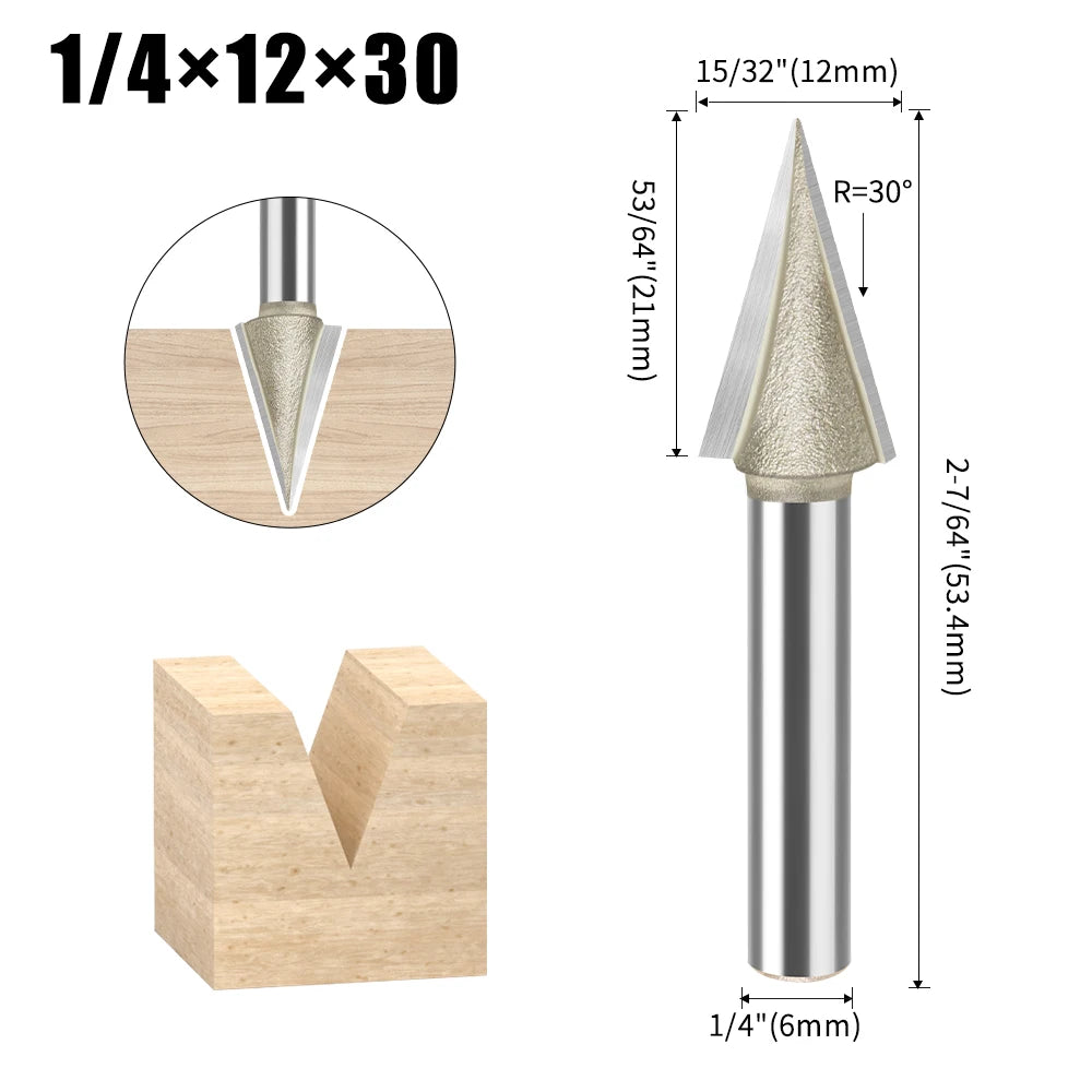 30 degree inclined router bit with 1/4in and 6mm shank - image 7 of 8