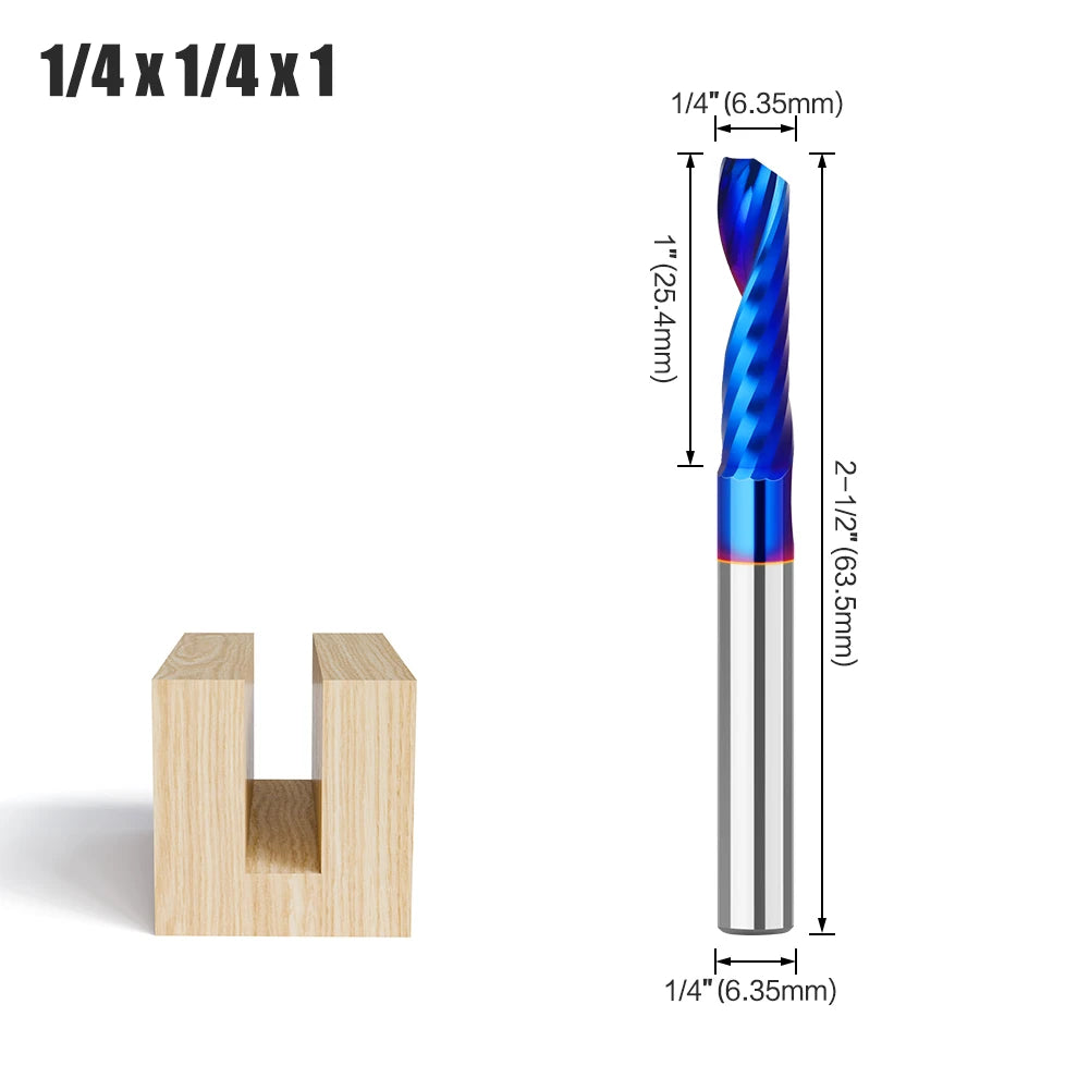 1/4in shank up-cut and down-cut carbide router bit - image 7 of 15