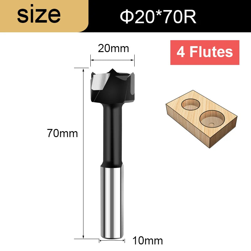 Gang Drill Bit for Wood - 10mm Shank, 70mm Long, Left & Right Rotation