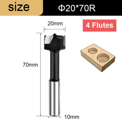 Gang Drill Bit for Wood - 10mm Shank, 70mm Long, Left & Right Rotation