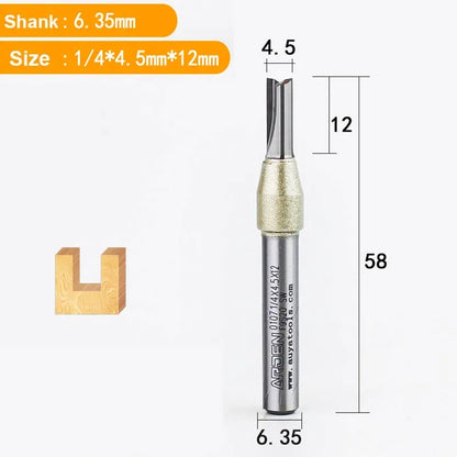 TCT Straight End Mill Router Bit - 1/4in Shank