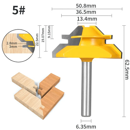 45° Lock Miter Router Bit