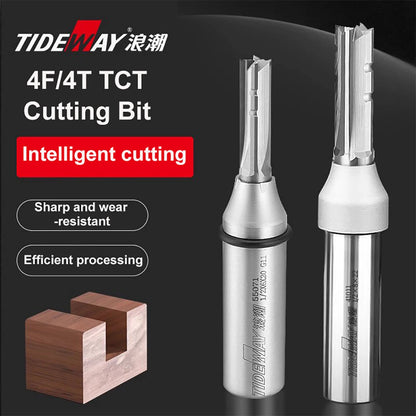 Tideway 4-Flute TCT Straight Router Bit – CNC Carbide Milling Cutter