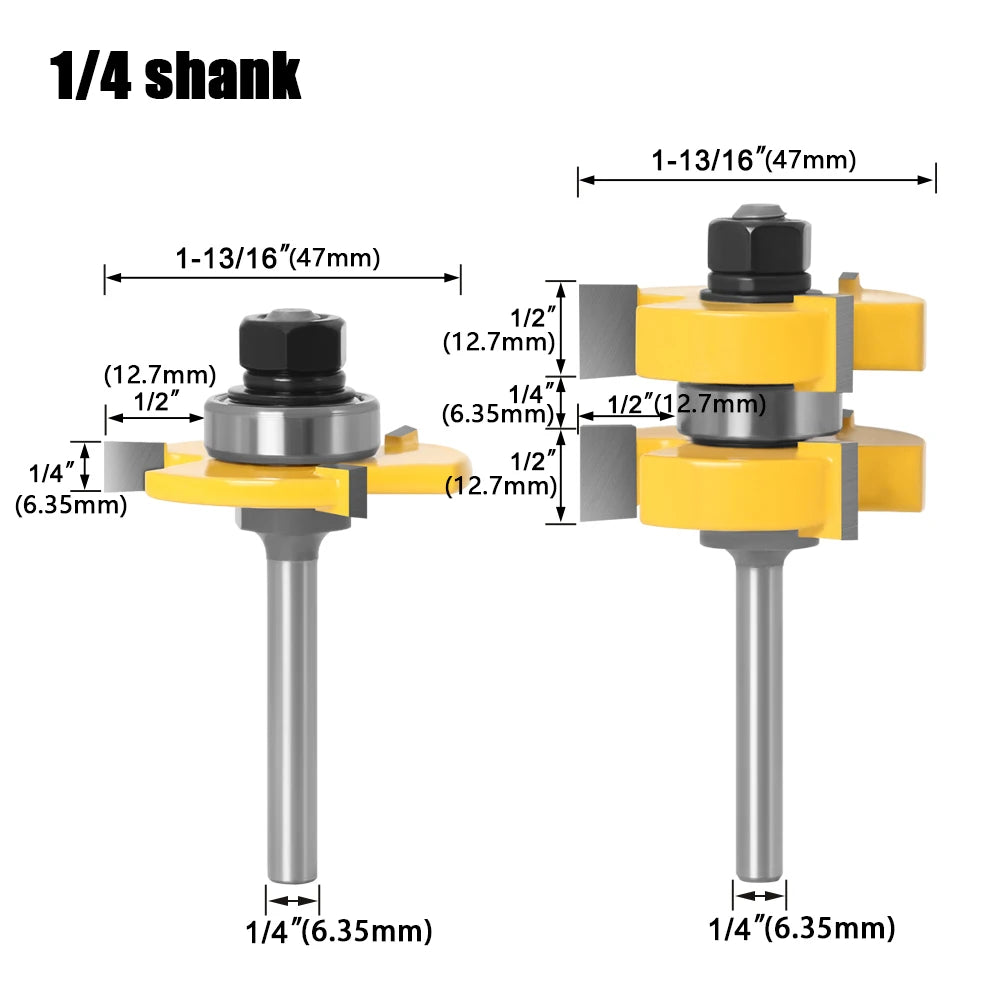 Large stock tongue and groove router bit set - image 6 of 9
