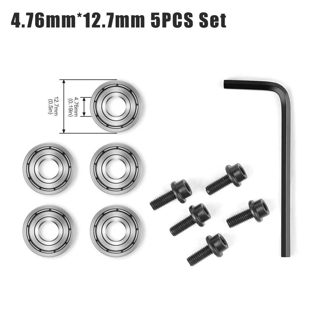 Top-Mounted Router Bit Bearings - Ball Bearing Guide Set, 4.76-12.7mm