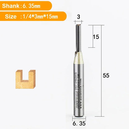 TCT Straight End Mill Router Bit - 1/4in Shank