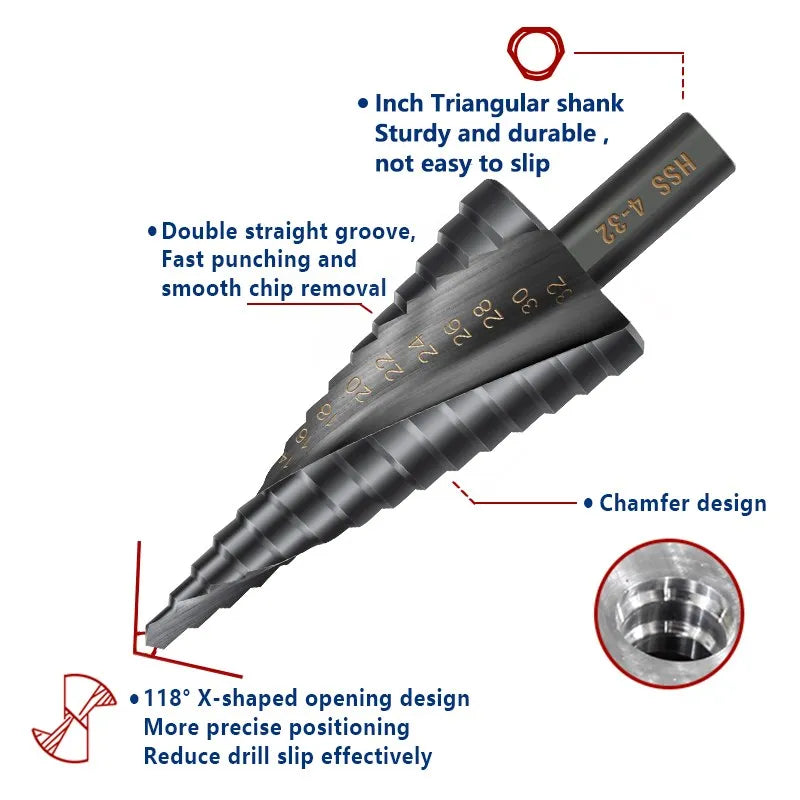 Nitride coated HSS step drill bit set - view 4