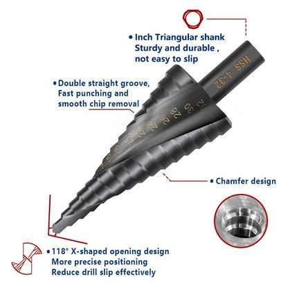 Nitride coated HSS step drill bit set - view 4