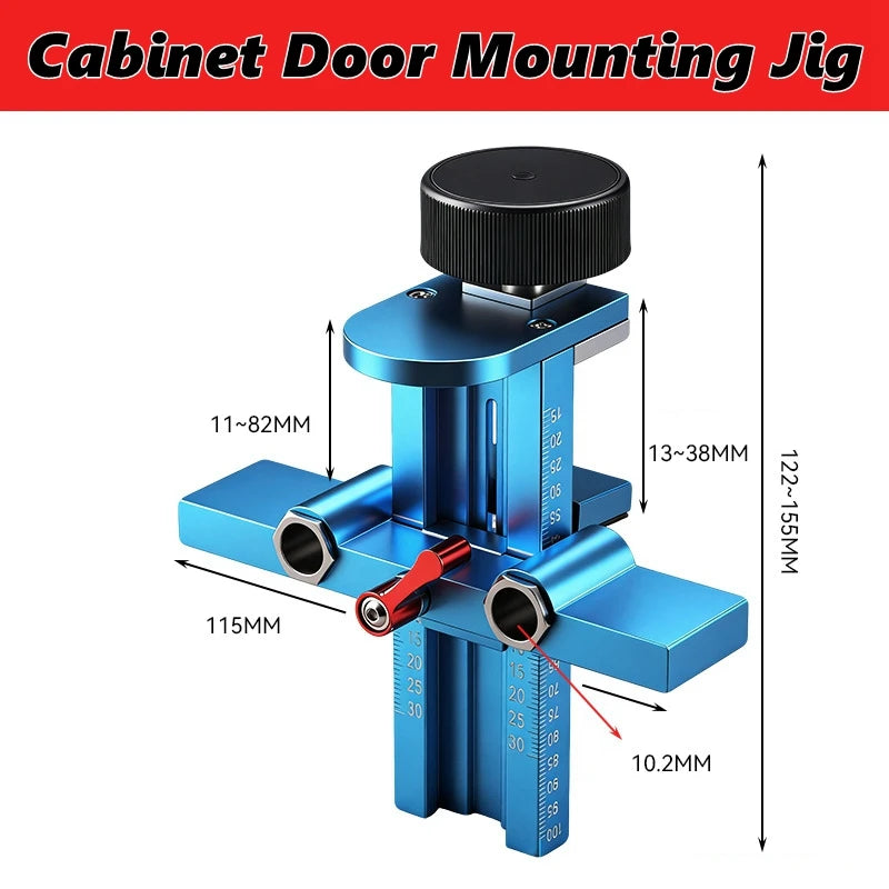 Cabinet Door Mounting Jig – 3-in-1 Adjustable Aluminum Alloy Positioner