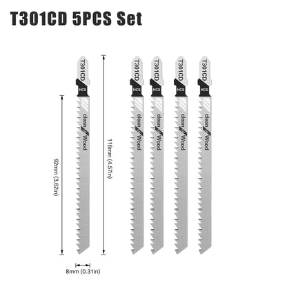 T-Shank Jigsaw Blade Set - HCS Blades for Wood, Metal & Plastic