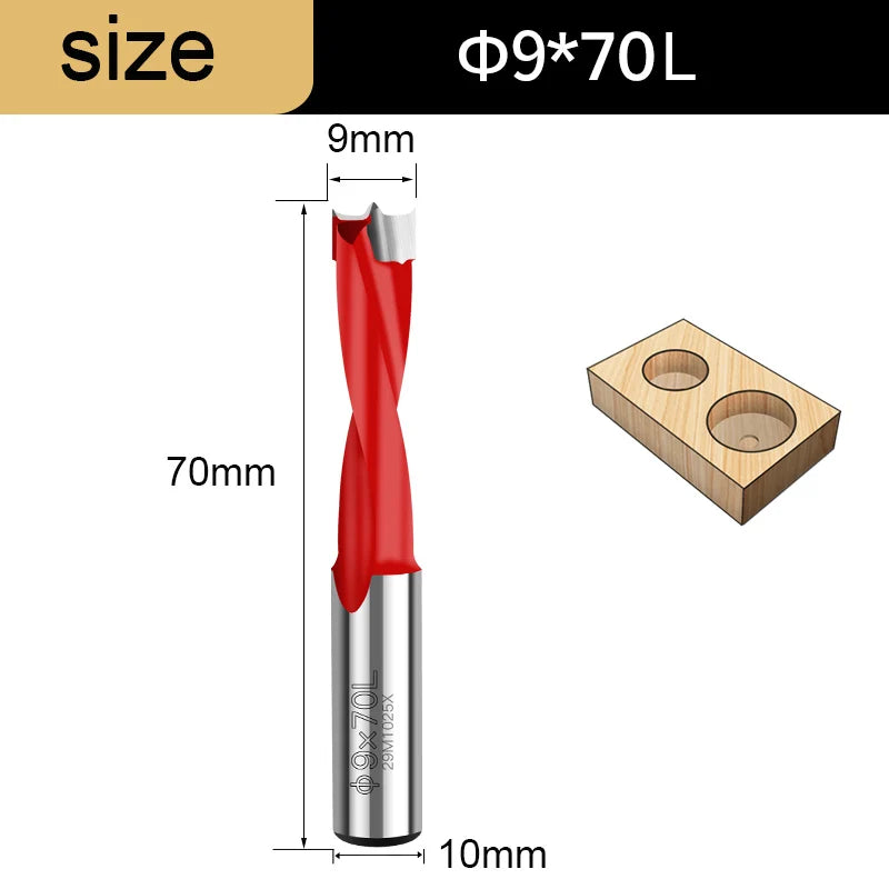 Gang Drill Bit for Wood - 10mm Shank, 70mm Long, Left & Right Rotation