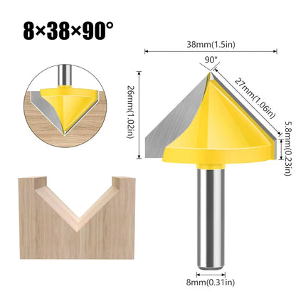 8mm shank V-groove router bit - image 12 of 16