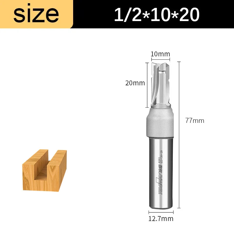 1/2in Shank 3-Flute Straight Router Bit - TCT Trimming & Slotting End Mill