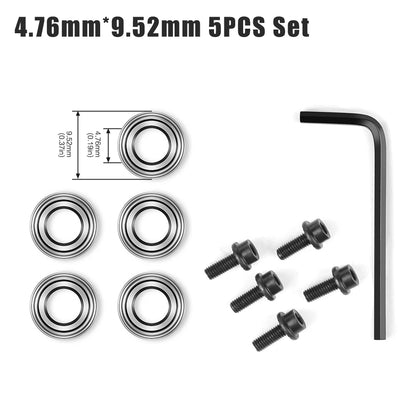 Top-Mounted Router Bit Bearings - Ball Bearing Guide Set, 4.76-12.7mm