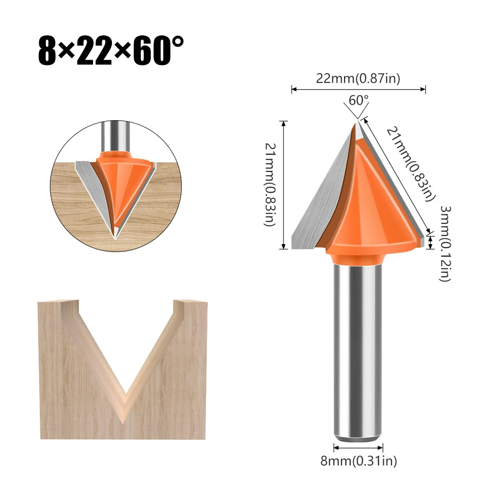 8mm shank V-groove router bit - image 16 of 16