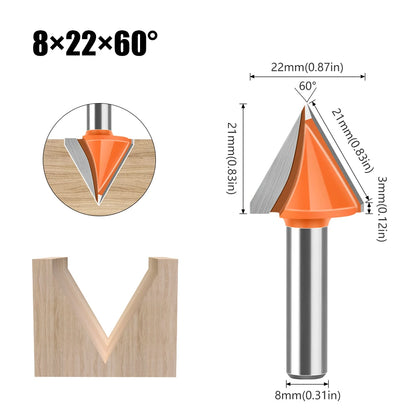 8mm shank V-groove router bit - image 16 of 16