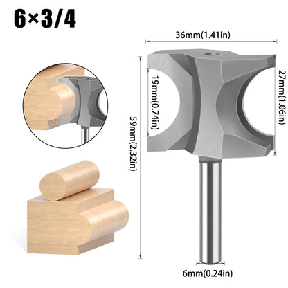 Half round side cutter router bit with 6mm and 12mm shank - image 23 of 24