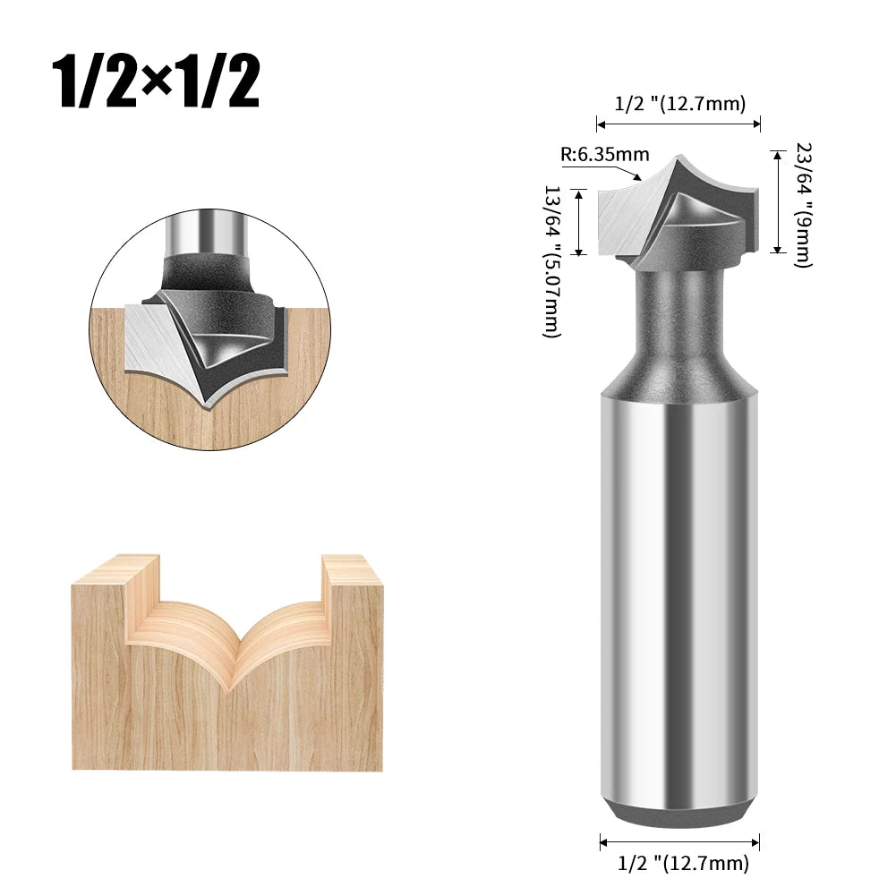 Straight flat bottom router bit with 6mm, 1/4in, 12mm and 1/2in shank - image 17 of 25