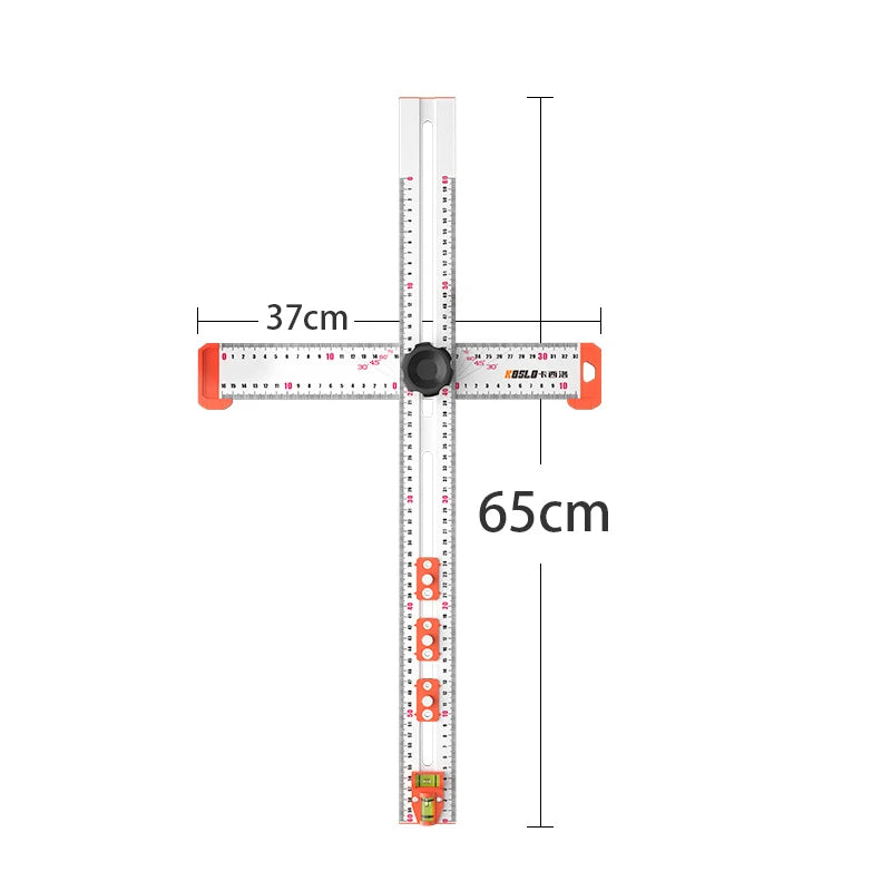 2-in-1 T-Shaped Punching Ruler – Aluminum Alloy Marking & Angle Tool