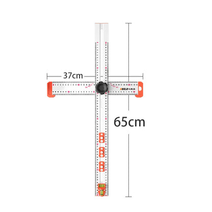 2-in-1 T-Shaped Punching Ruler – Aluminum Alloy Marking & Angle Tool