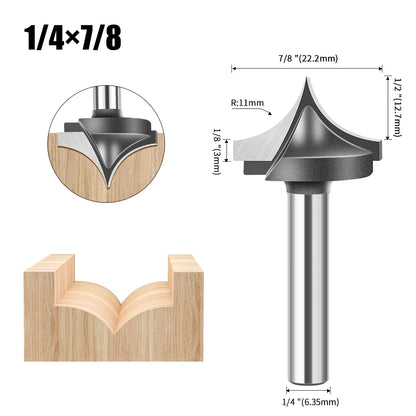 Straight flat bottom router bit with 6mm, 1/4in, 12mm and 1/2in shank - image 19 of 25