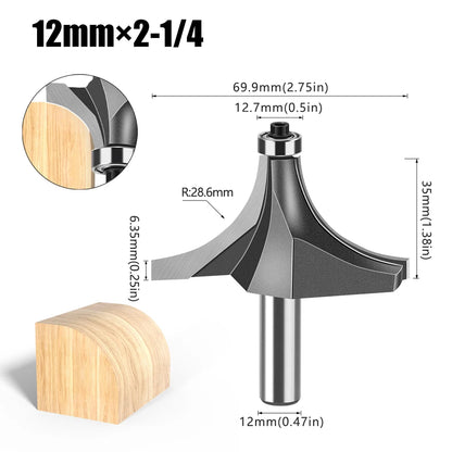12mm shank round over router bit with bearing - image 9 of 27