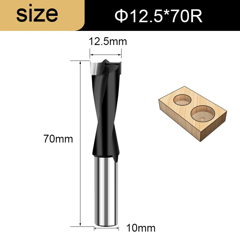 Gang Drill Bit for Wood - 10mm Shank, 70mm Long, Left & Right Rotation