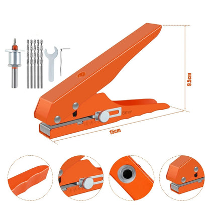 8mm Single Hole Punch Pliers Kit with 3mm Countersink Drill