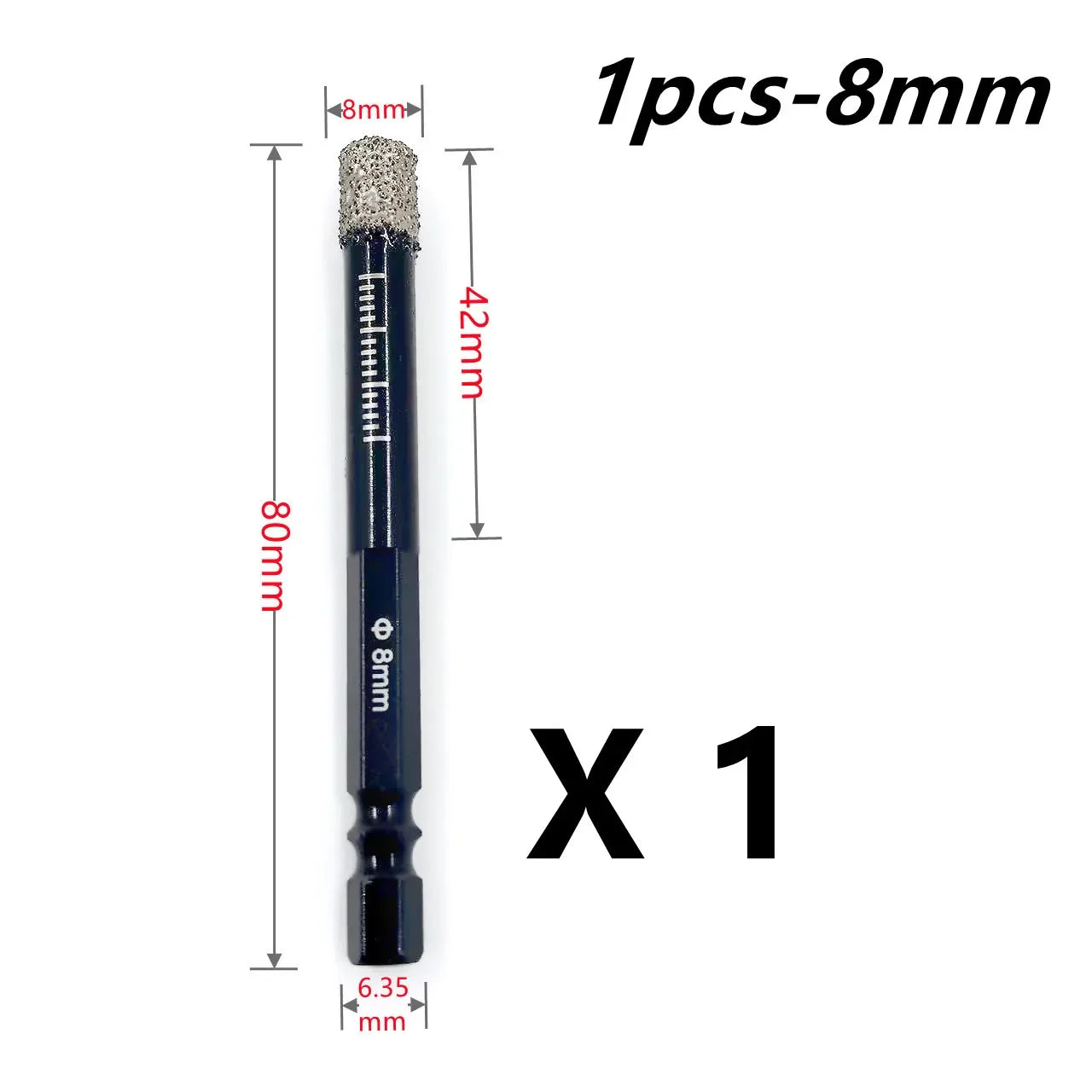 Diamond Drill Bit Hole Saw – 5-16mm Hex Shank, Dry Tile Drilling