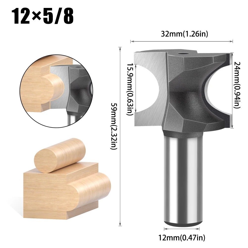 Half round side cutter router bit with 6mm and 12mm shank - image 12 of 24