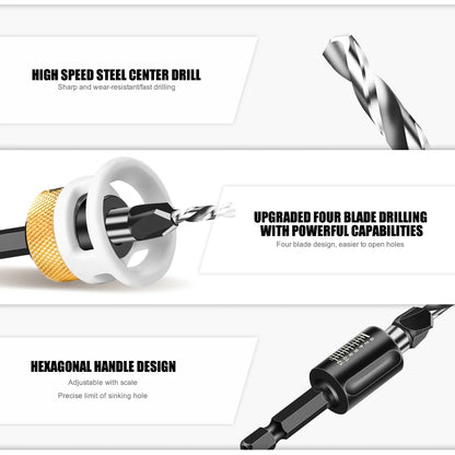 Adjustable depth four-edge countersink drill bit - view 5