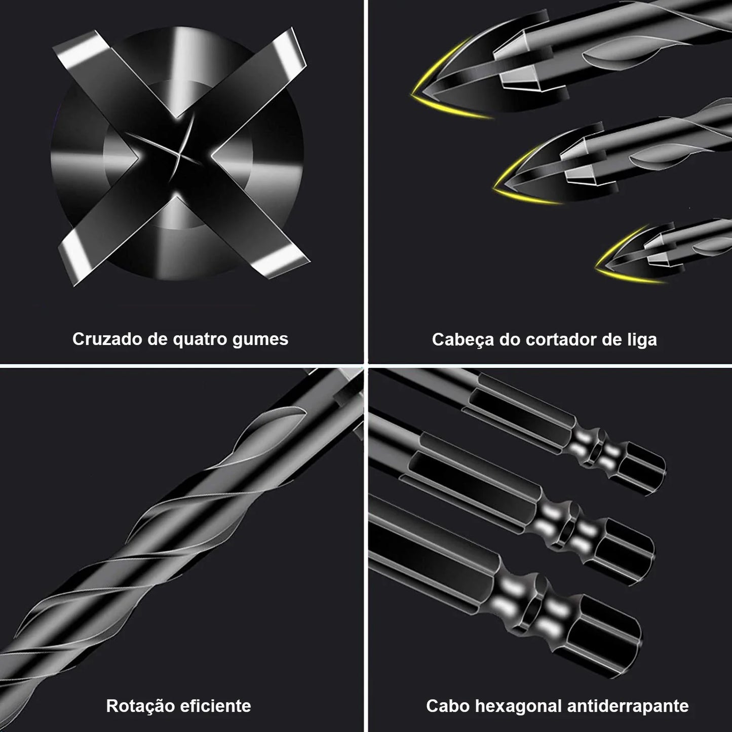 High-Performance Cross-Tip Masonry Drill Bit Set (3-12mm)