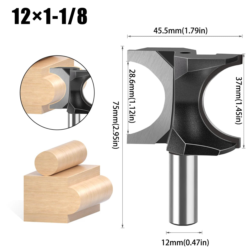 Half round side cutter router bit with 6mm and 12mm shank - image 19 of 24