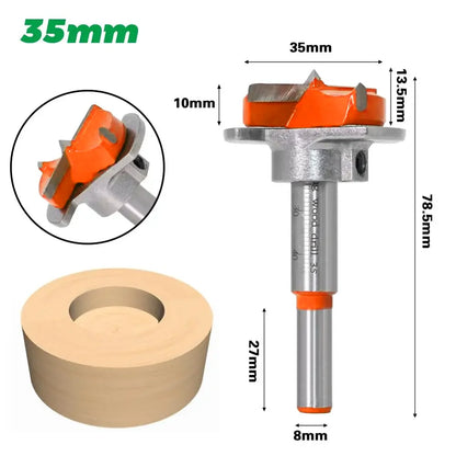 Adjustable Carbide Hinge Boring Bit - 15-35mm