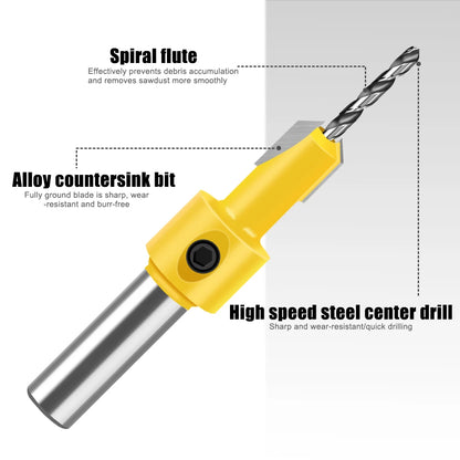 Woodworking Countersink Drill Bit – 8mm/12mm Alloy Step Drill