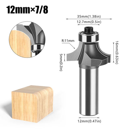 12mm shank round over router bit with bearing - image 20 of 27