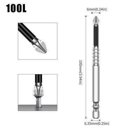 Non-Slip Magnetic Cross Head Screwdriver Bits - K5, 25-150mm Lengths