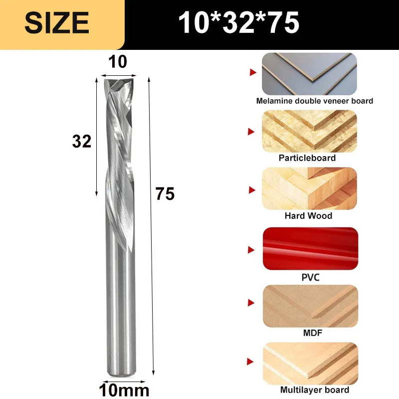 2-Flute Compression Router Bit - Up & Down Cut Carbide End Mill